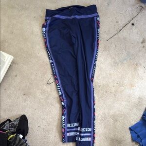 Kids Navy Blue Patterned Leggings